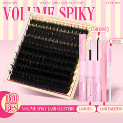 FANXITON d-curl lash clusters 10-18mm for customizable dramatic looks.