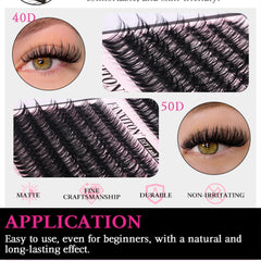 FANXITON D curl lash clusters in 9-16 mm for versatile looks
