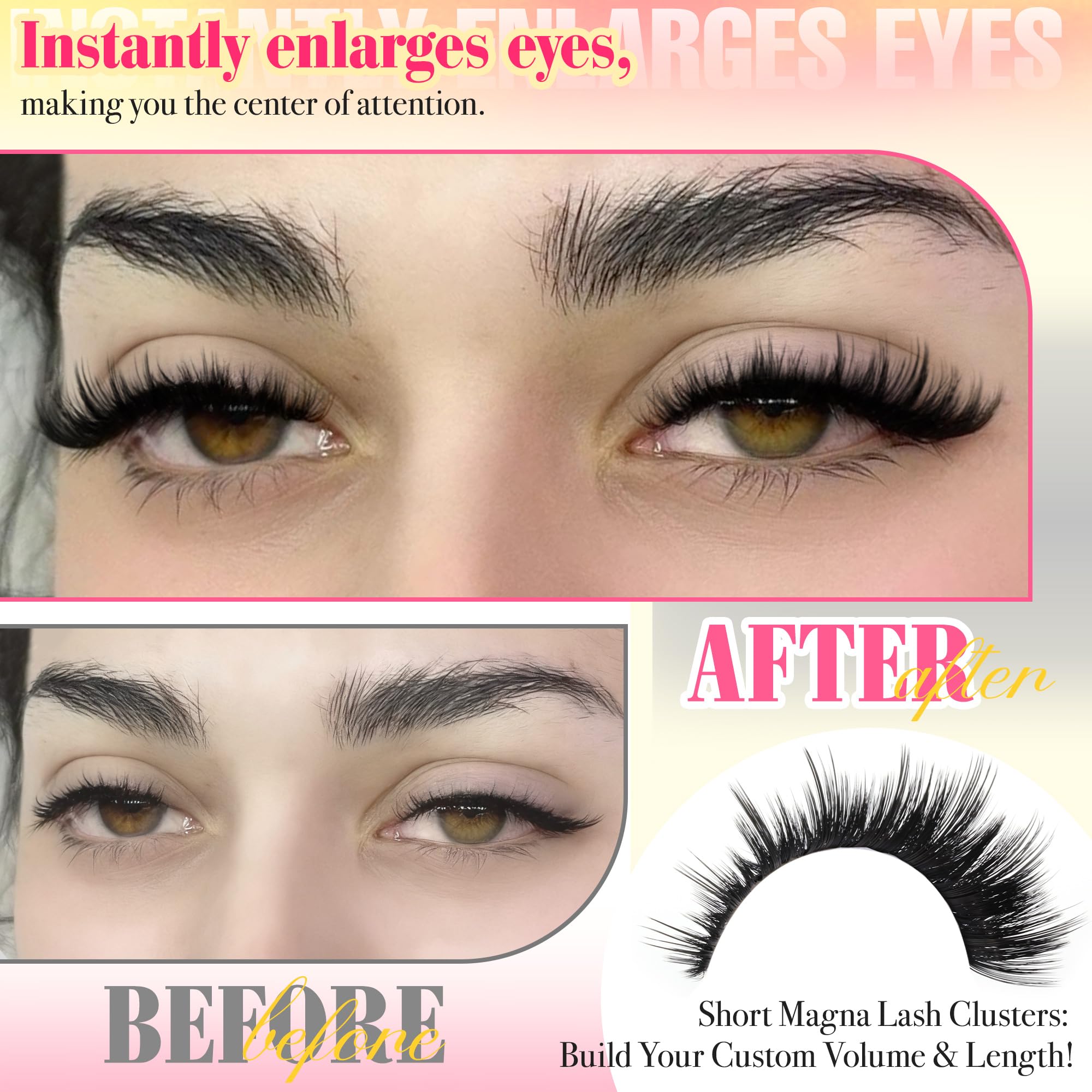 FANXITON D Curl 3D fluffy lash clusters 12mm for subtle fullness.