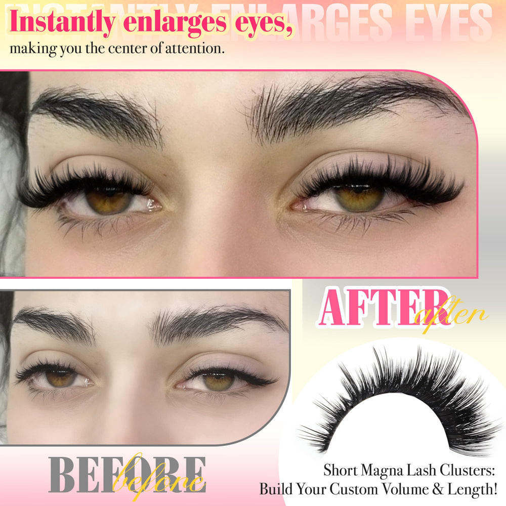 FANXITON D Curl 3D fluffy lash clusters 12mm for subtle fullness.