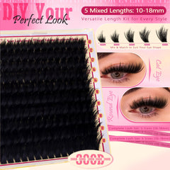 FANXITON D-curled lash clusters create cat-eye density with durable, reusable fibers.