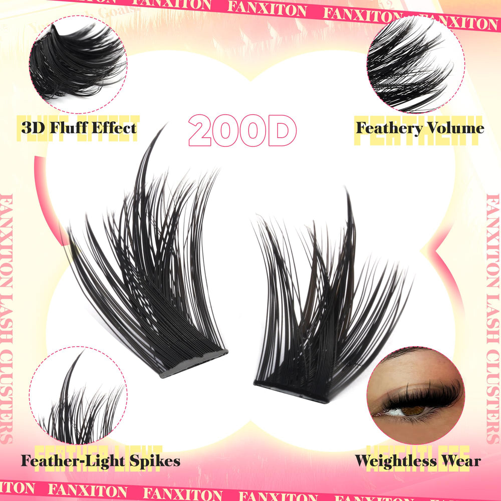 FANXITON 12mm wispy lashes in D curl for cat-eye definition