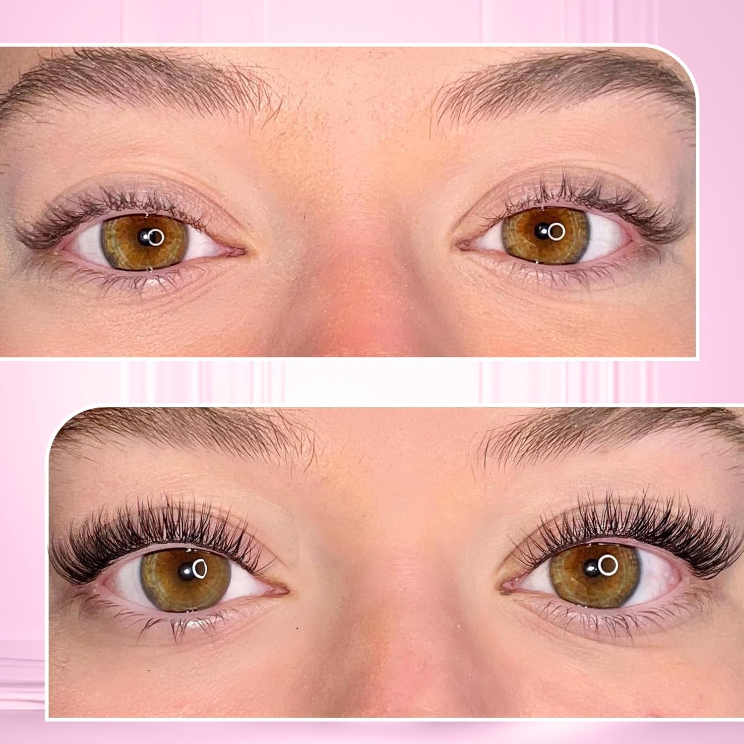 FANXITON D-curl clusters blend seamlessly with lashes for a lifted look.