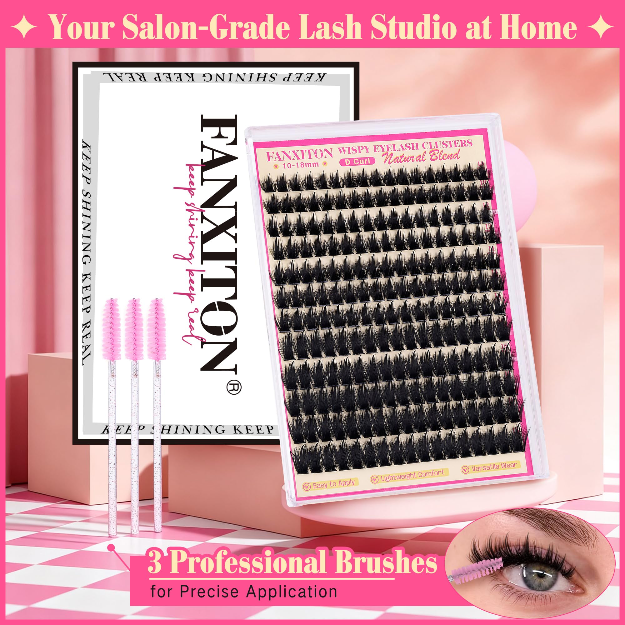 FANXITON five-length range enables custom lash styling (10–18mm)