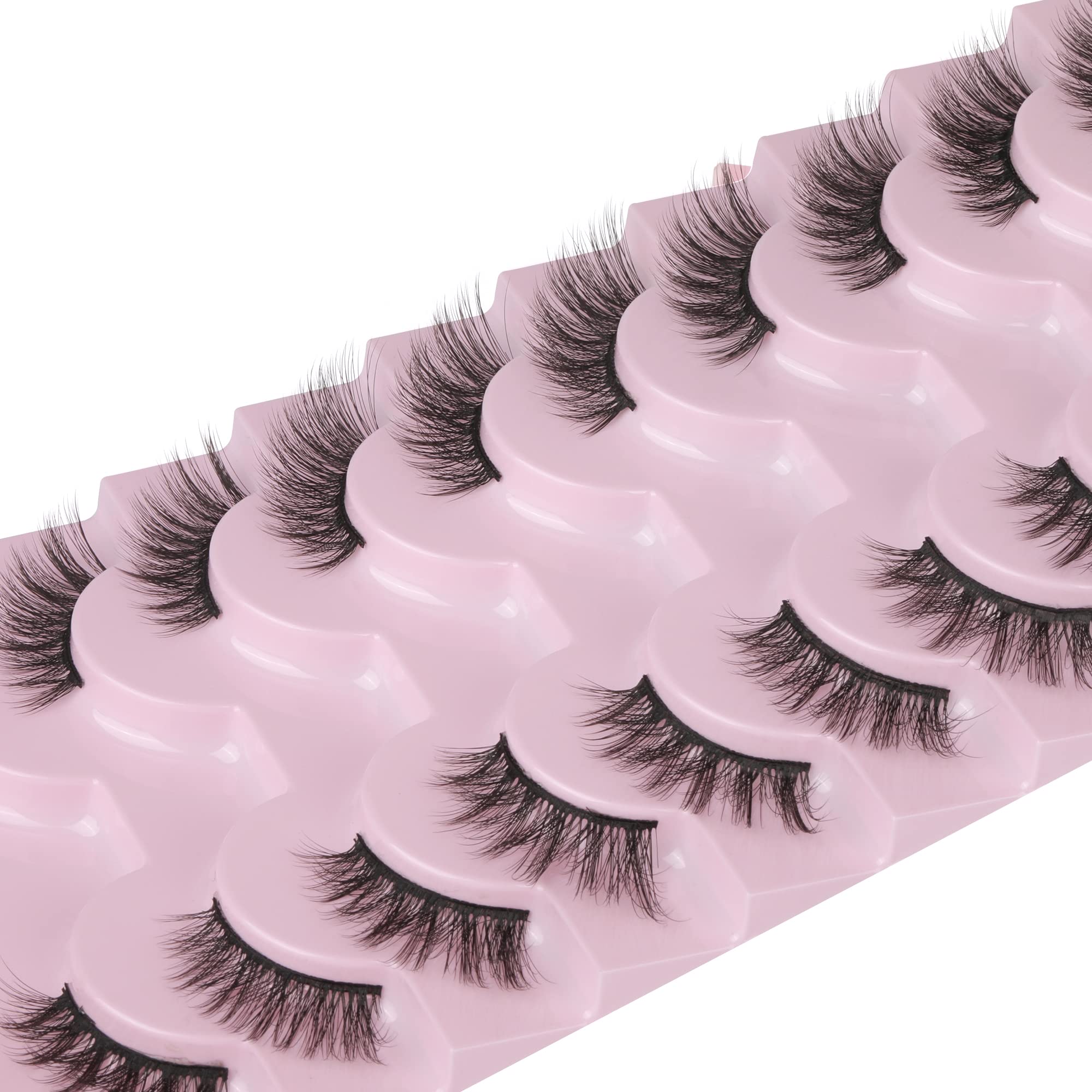FANXITON Half Lashes fit eye curvature via heat-pressed band