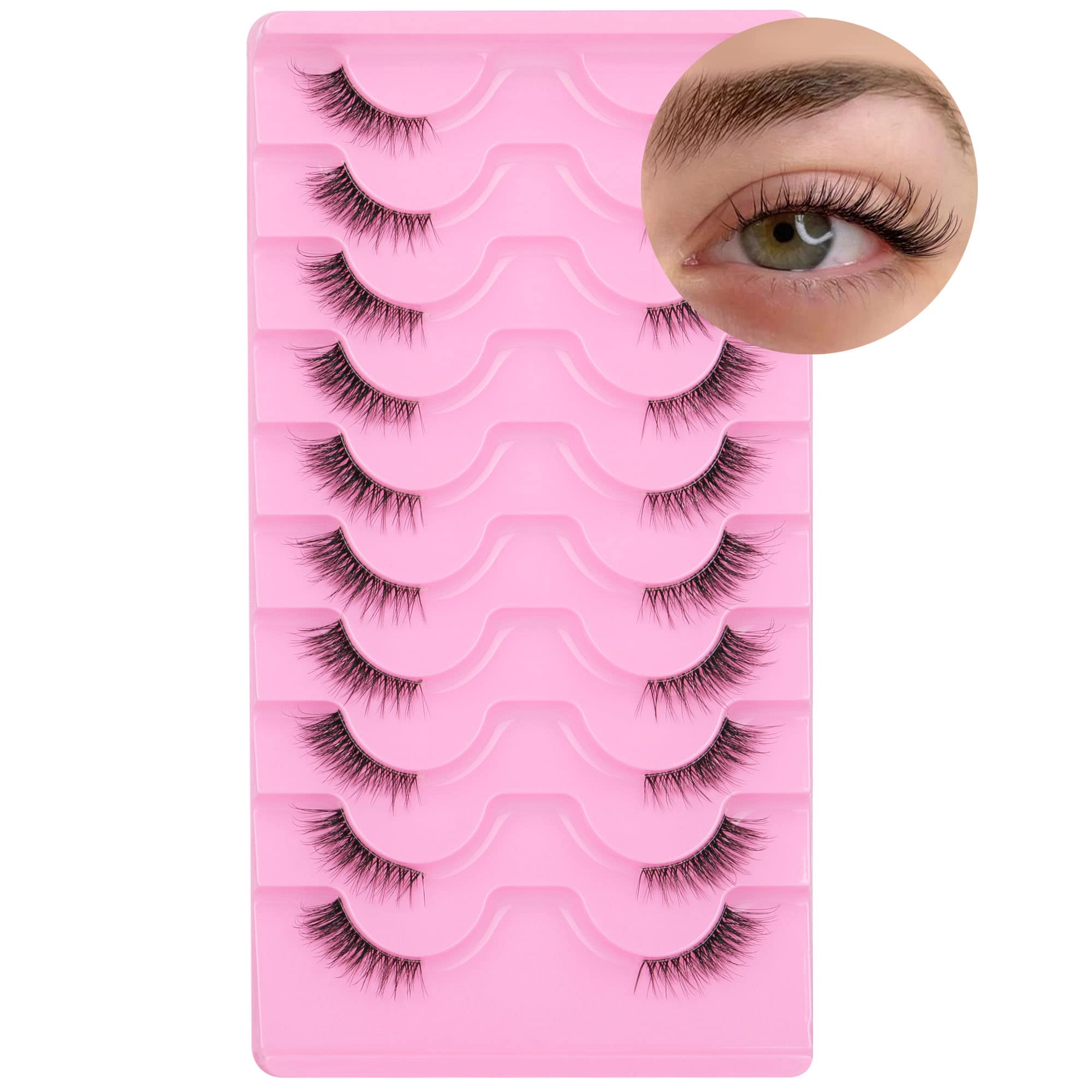 FANXITON Half Lashes offer a natural look with a wispy cat-eye for daily wear.
