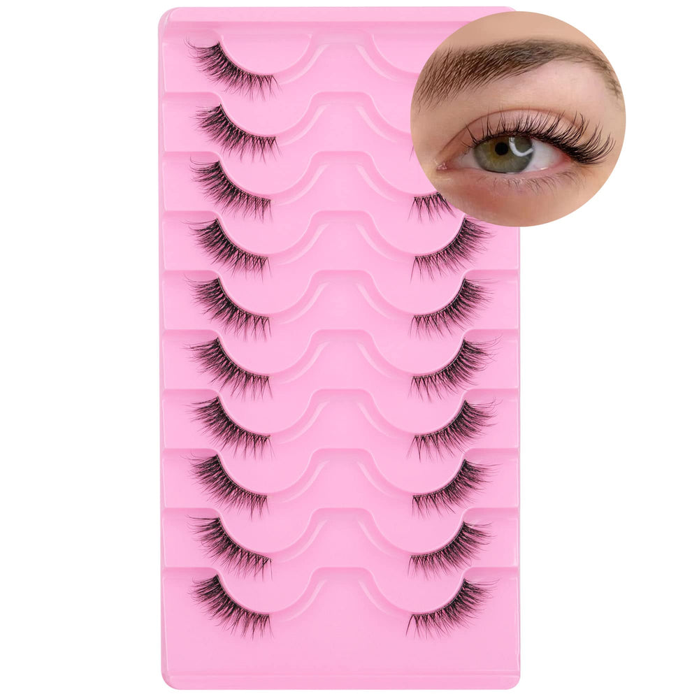 FANXITON Half Lashes offer a natural look with a wispy cat-eye for daily wear.