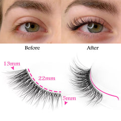 FANXITON 13mm lashes provide subtle extension that brightens the eyes.