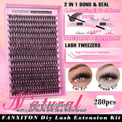 FanXITON lash bond and seal bottle for long-lasting hold and clean finish.