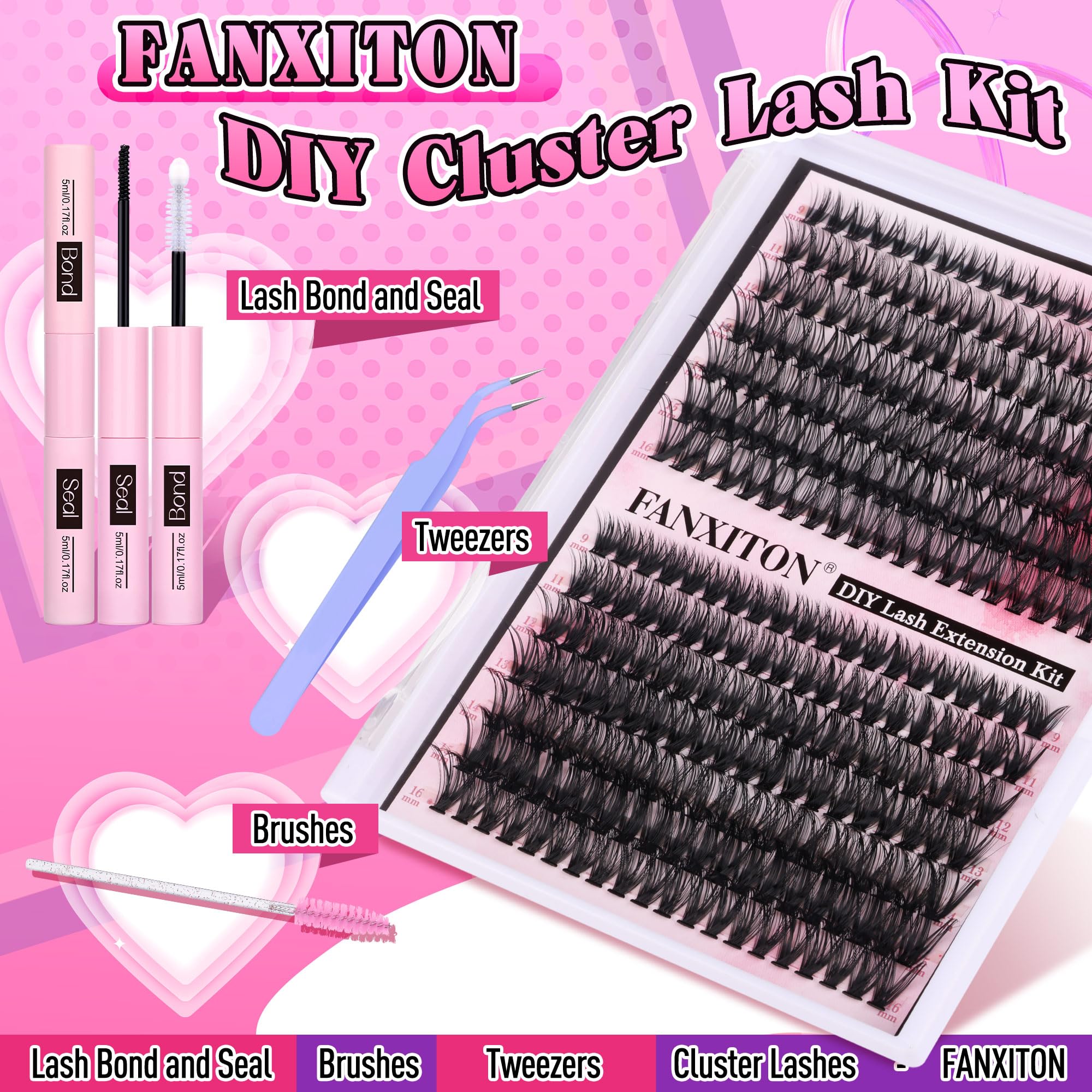 FANXITON lash bond and seal for hold and dust protection.