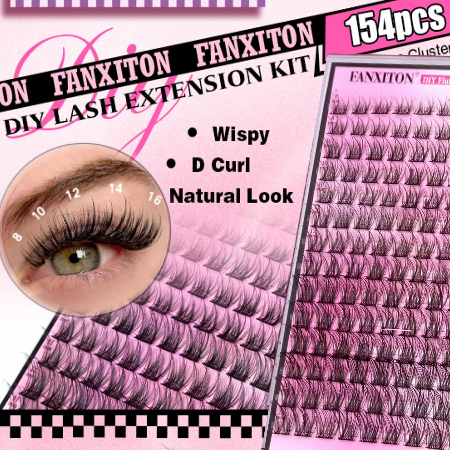 FANXITON lash brush trio helps precise, clean cluster placement.