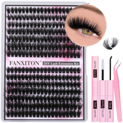 FANXITON lash clusters kit with 280 pieces for customizable DIY looks