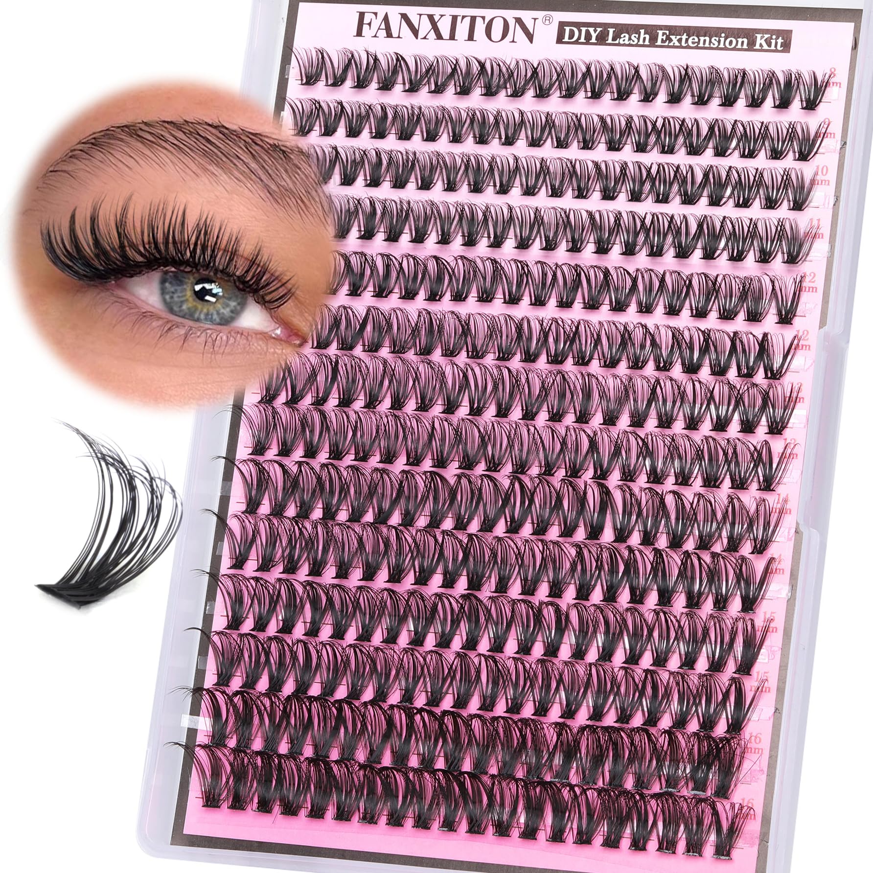 FANXITON lash clusters tray 280pcs for quick, natural volume