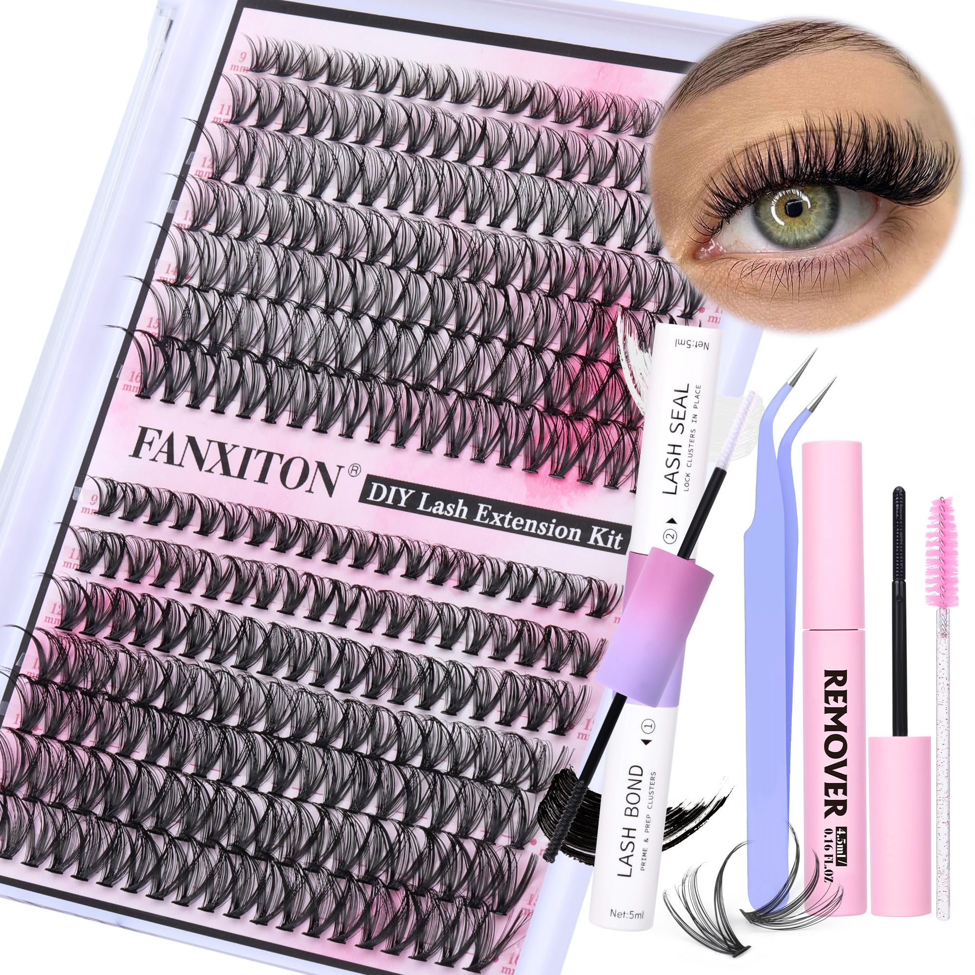 Fanxiton lash tweezers for precise cluster placement.