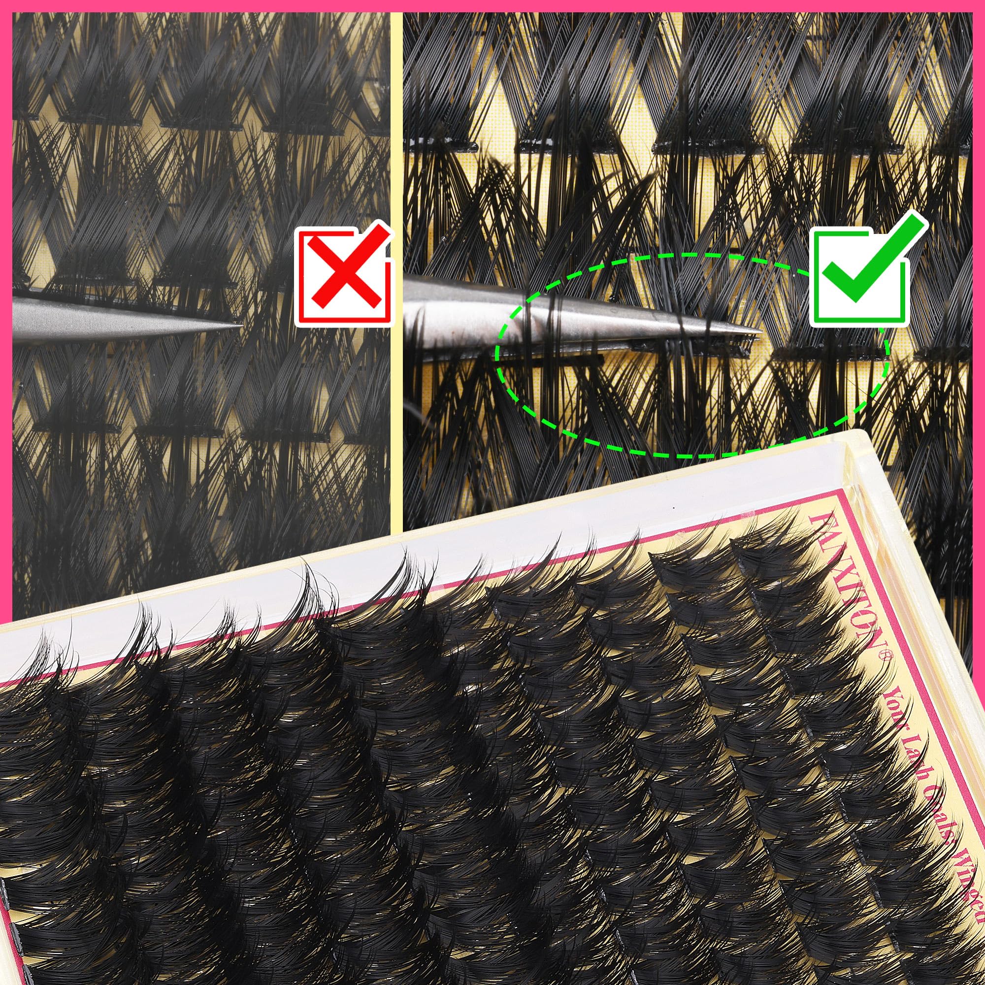 FANXITON lightweight lashes on the eye for comfortable all-day wear