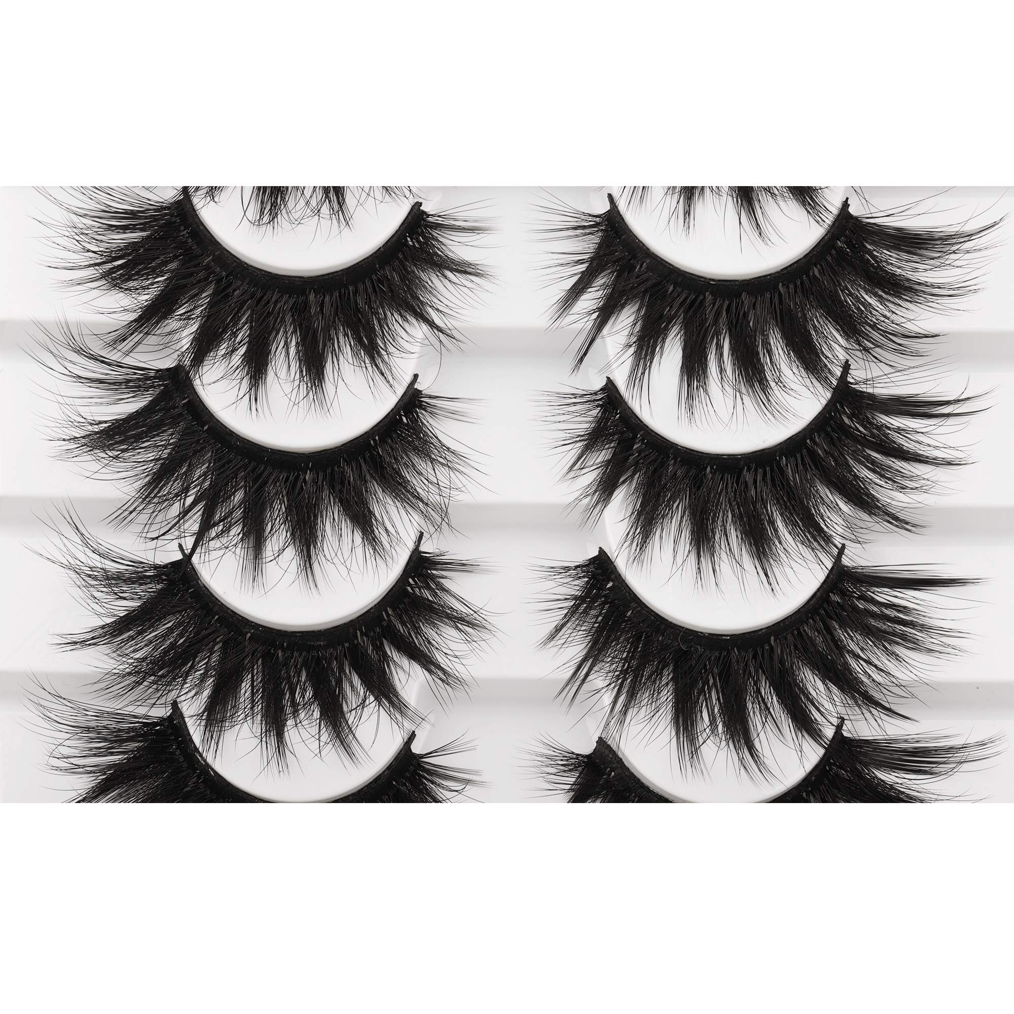 FANXITON 9D mink lashes in cat-eye style for added volume.
