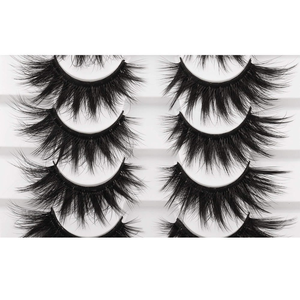 FANXITON 9D mink lashes in cat-eye style for added volume.