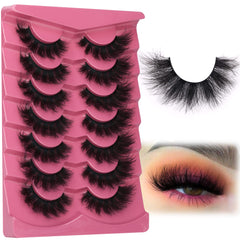 FANXITON Mink Lashes 8D wispy cat-eye 18mm for dramatic evening looks
