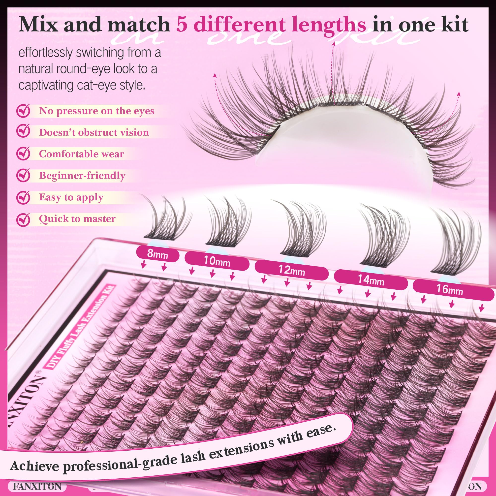 Fanxiton precision eyelash tweezers designed for safe, controlled placement.