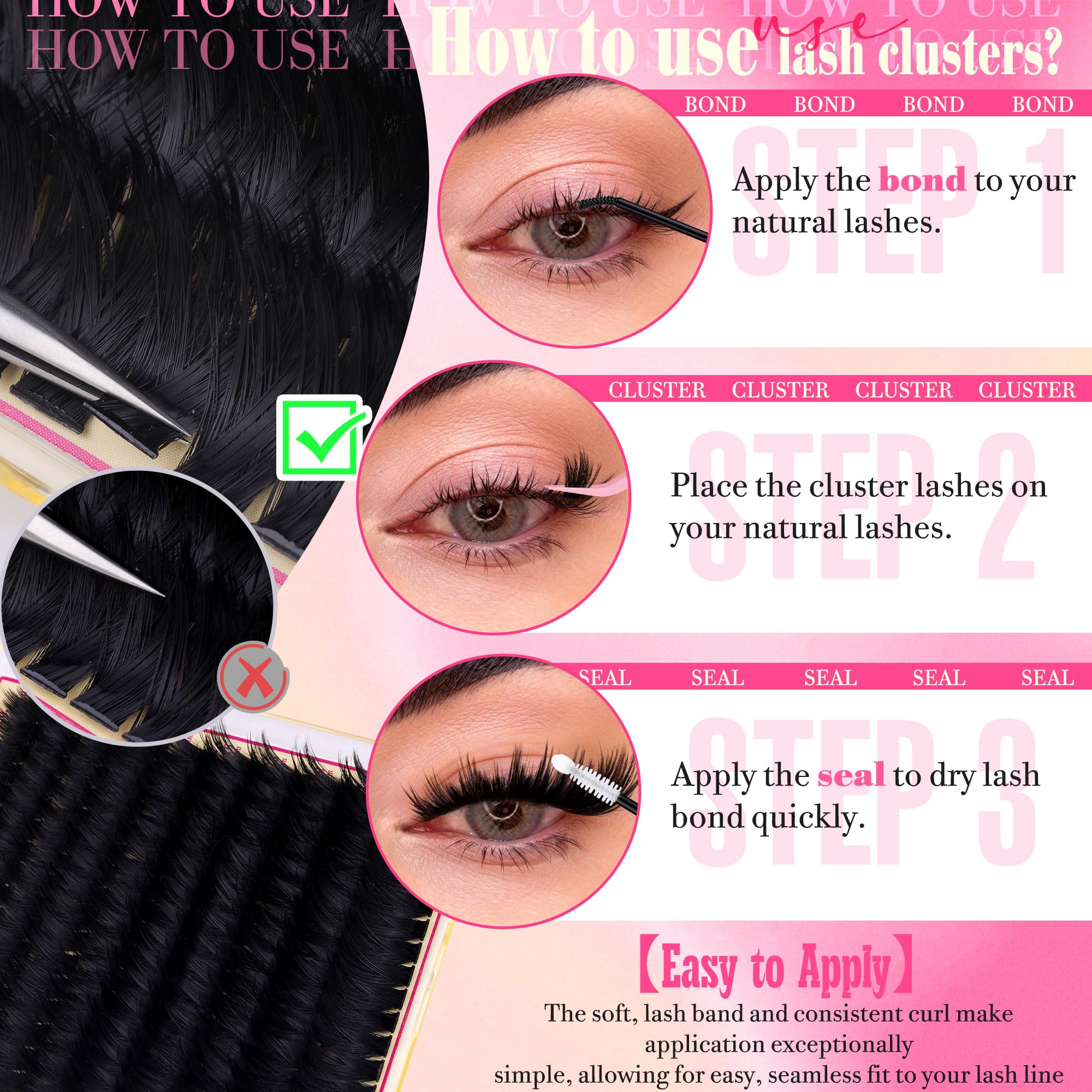 FANXITON realistic lash fibers mimic natural spiky clusters for thickness.
