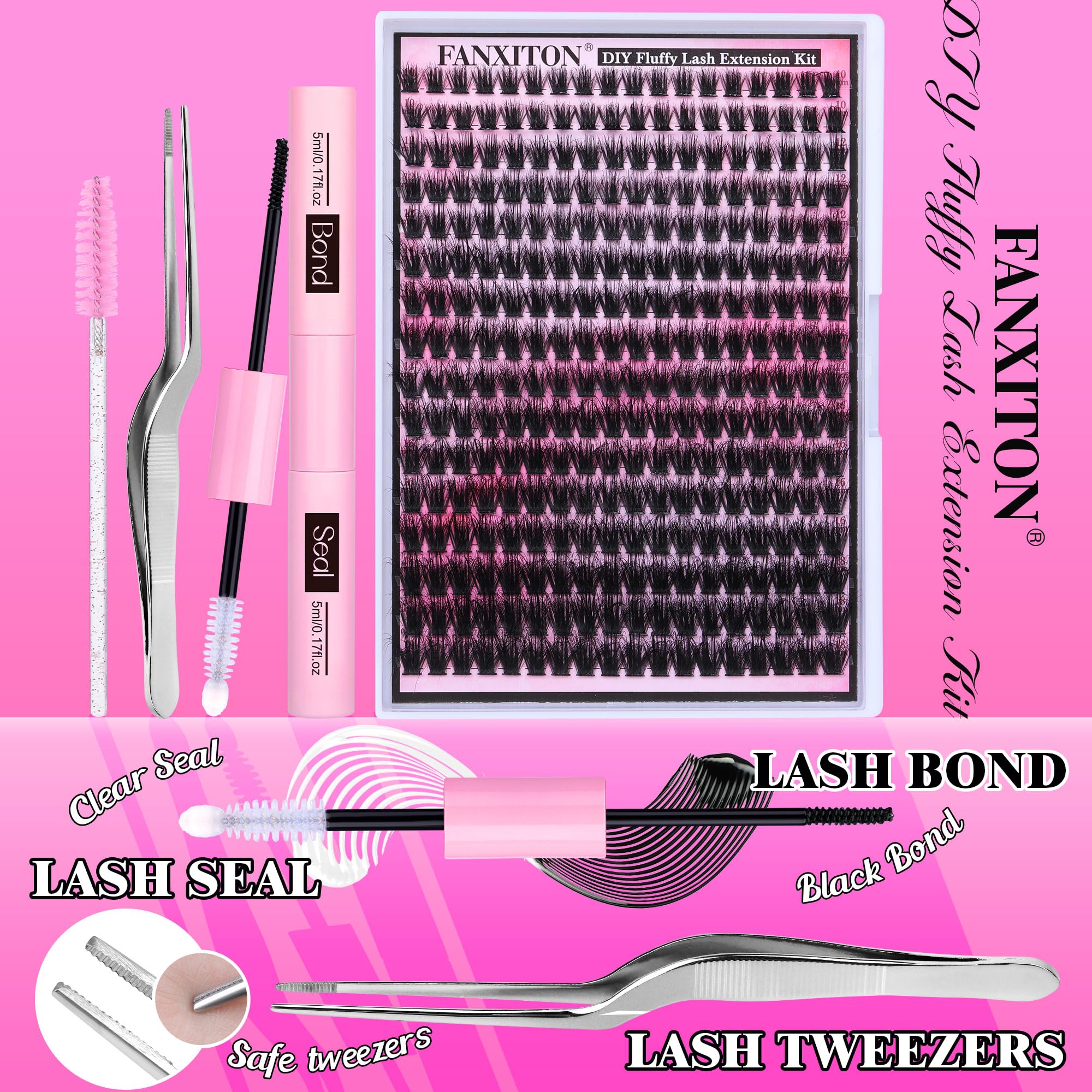 FanXiton safe eyelash tweezers provide precise, non-sharp handling.