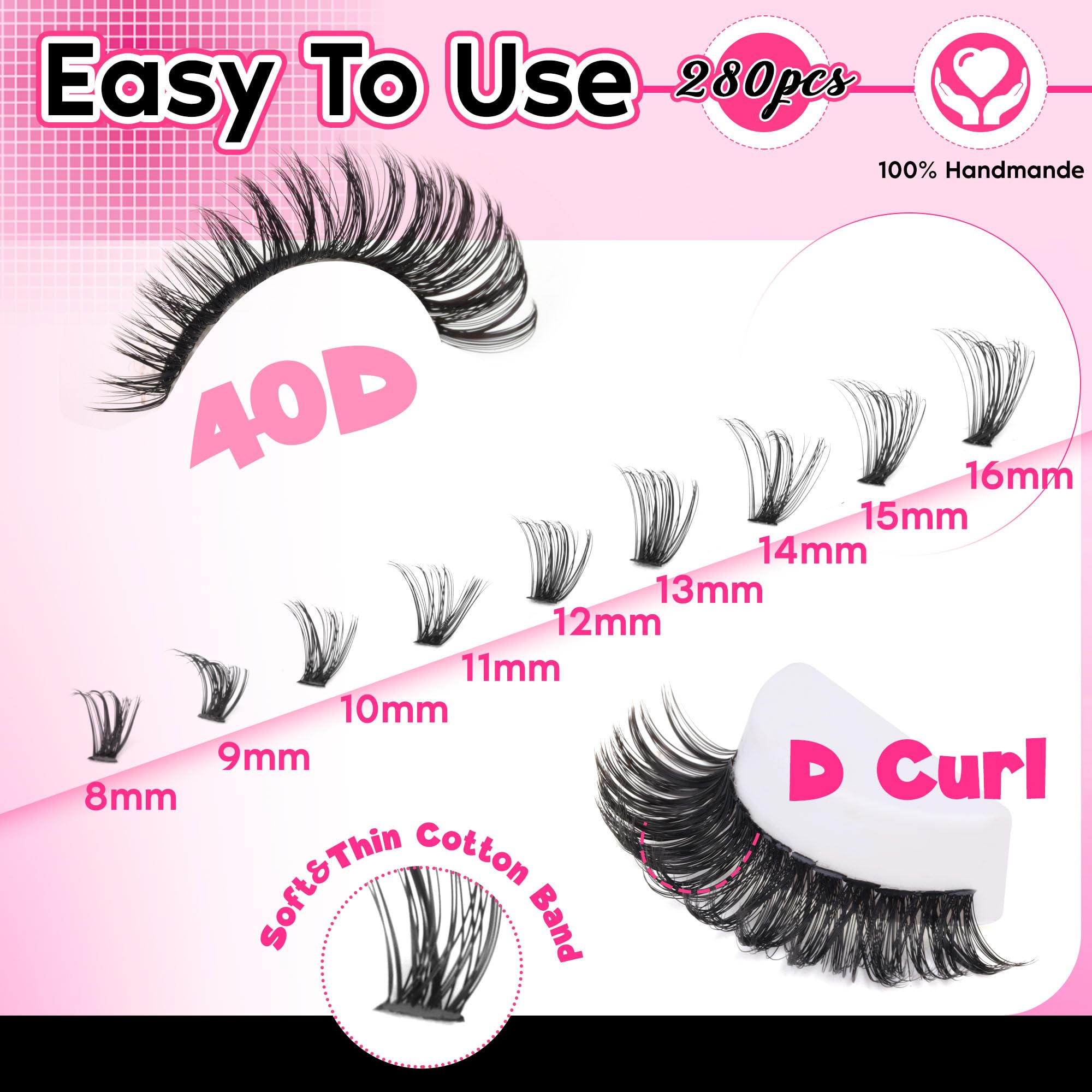 FANXITON wispy clusters 8-16mm for customizable eye shapes
