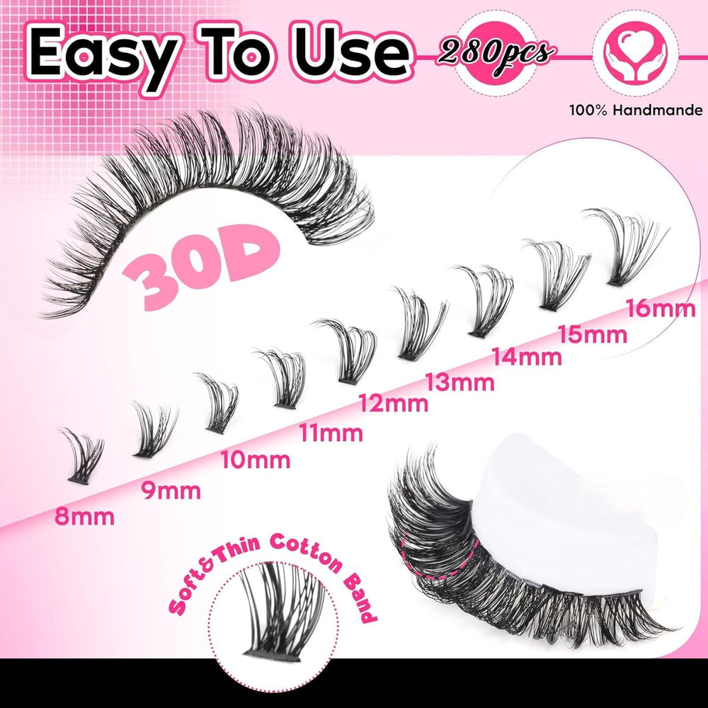 FANXITON wispy lash clusters 8-16mm for cat eye styles