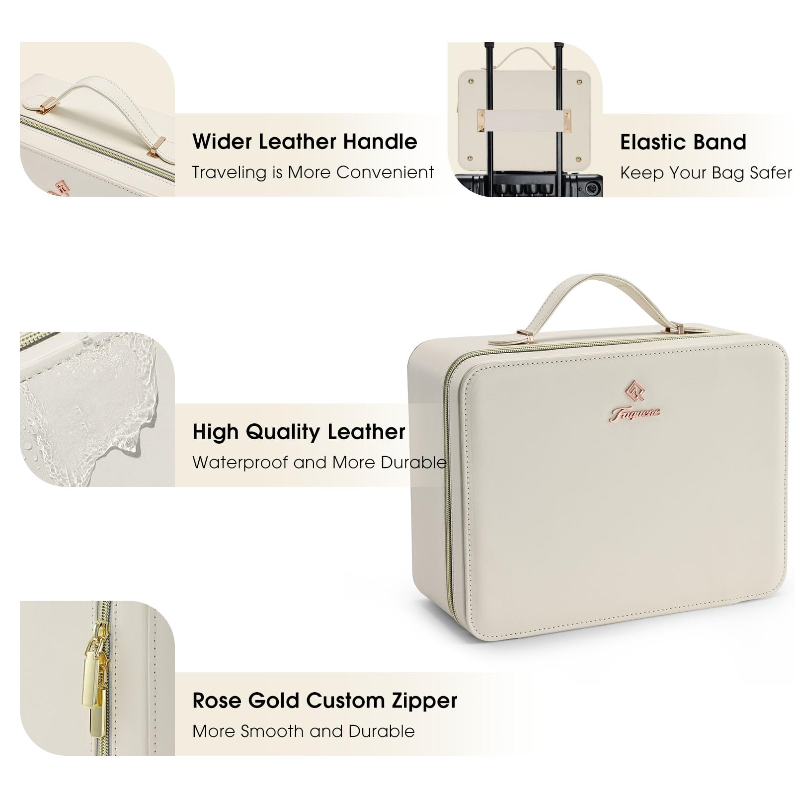 Faquenc storage with six EVA dividers organizes cosmetics for travel
