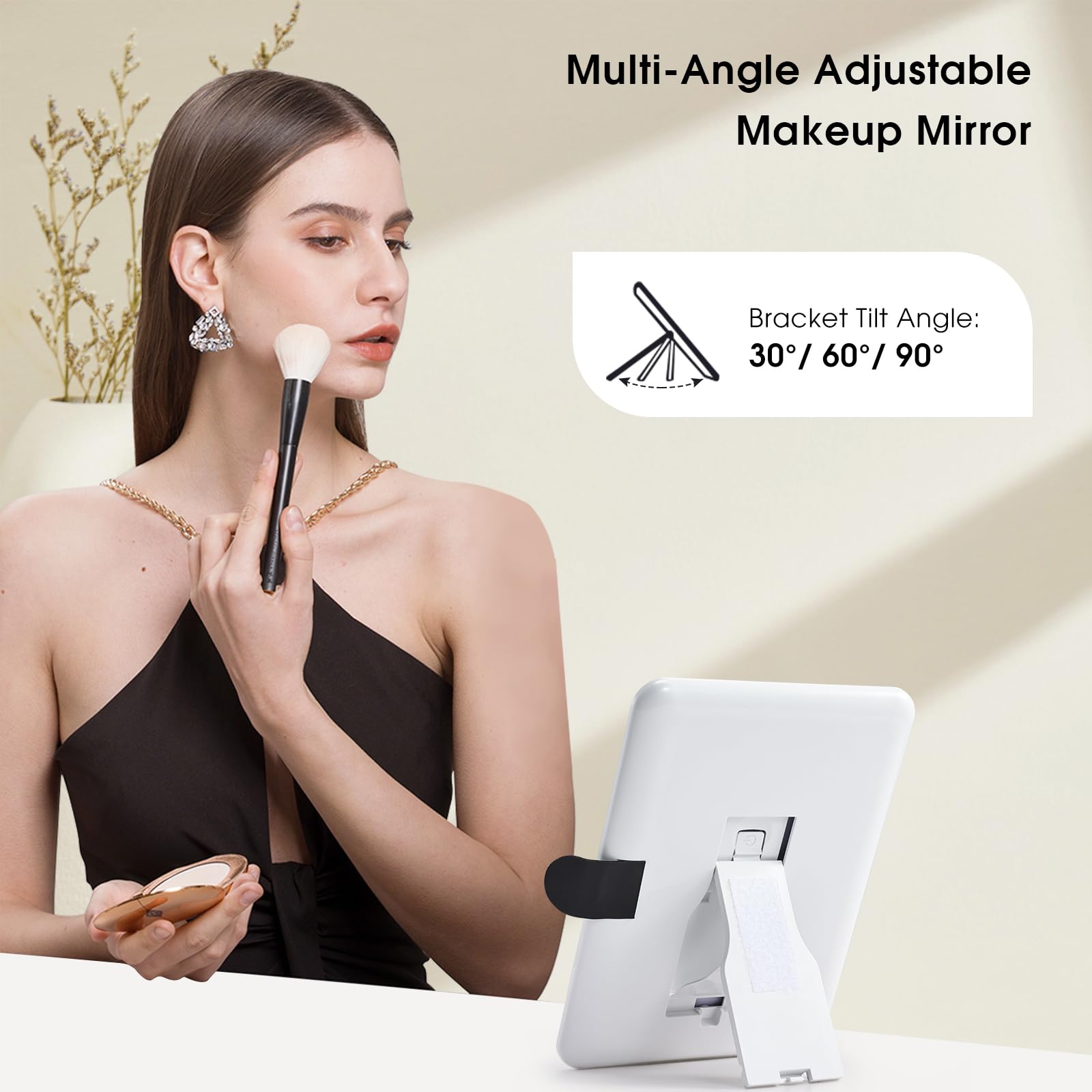 Faquenc LED mirror detachable panel allows handheld use for quick touch-ups