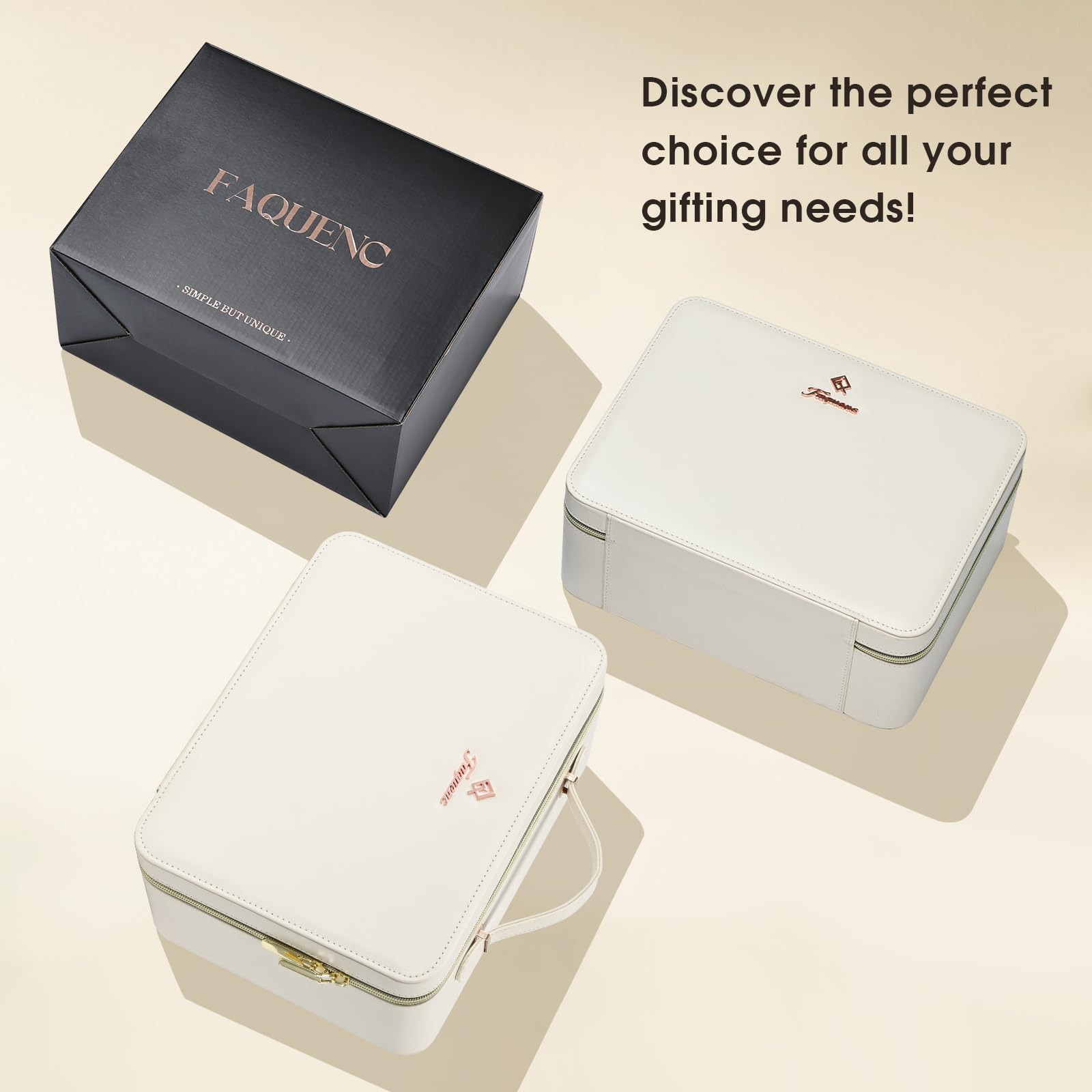Faquenc travel cosmetic case includes a luggage strap for airport handling