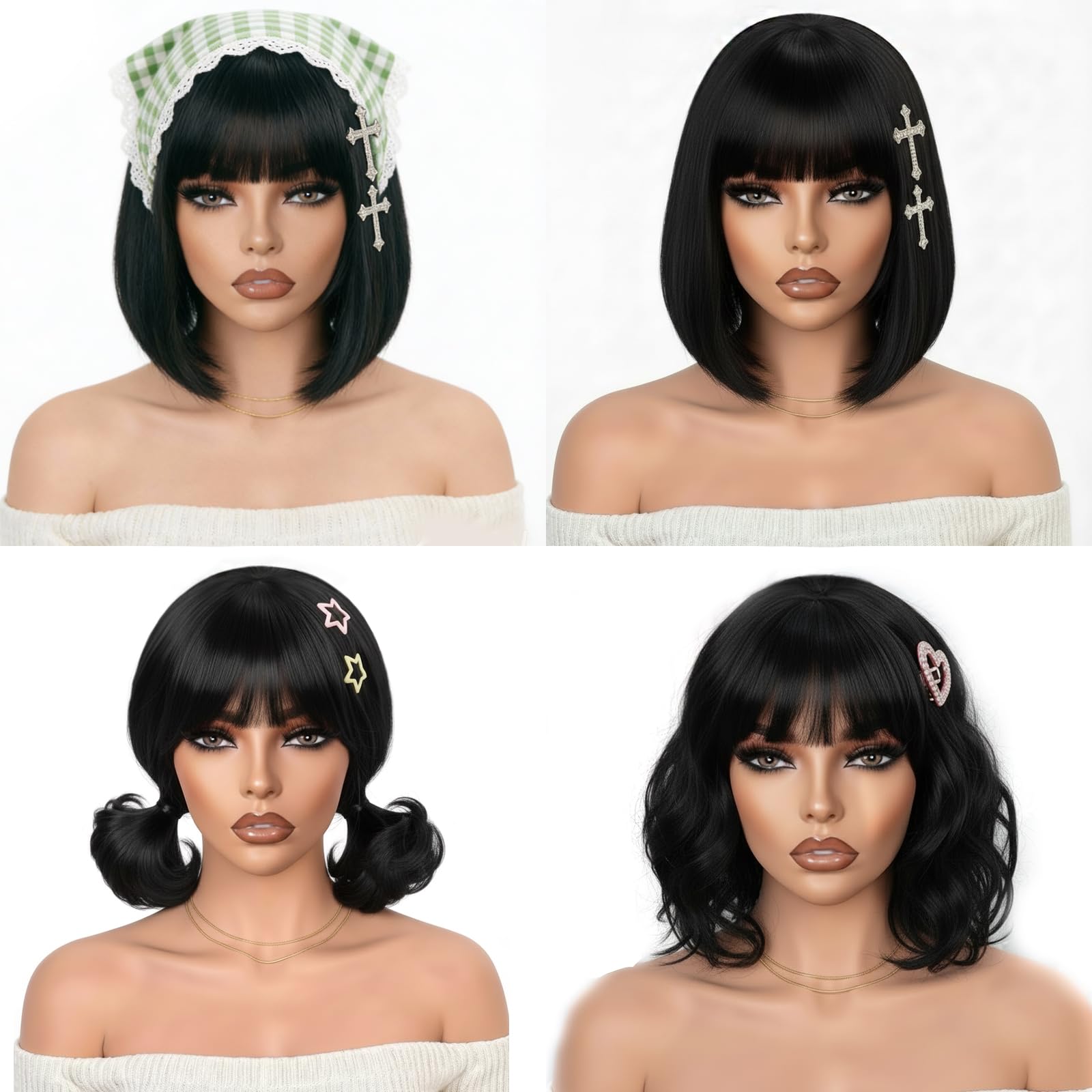 Farblick human hair bob wig for natural look and low frizz.