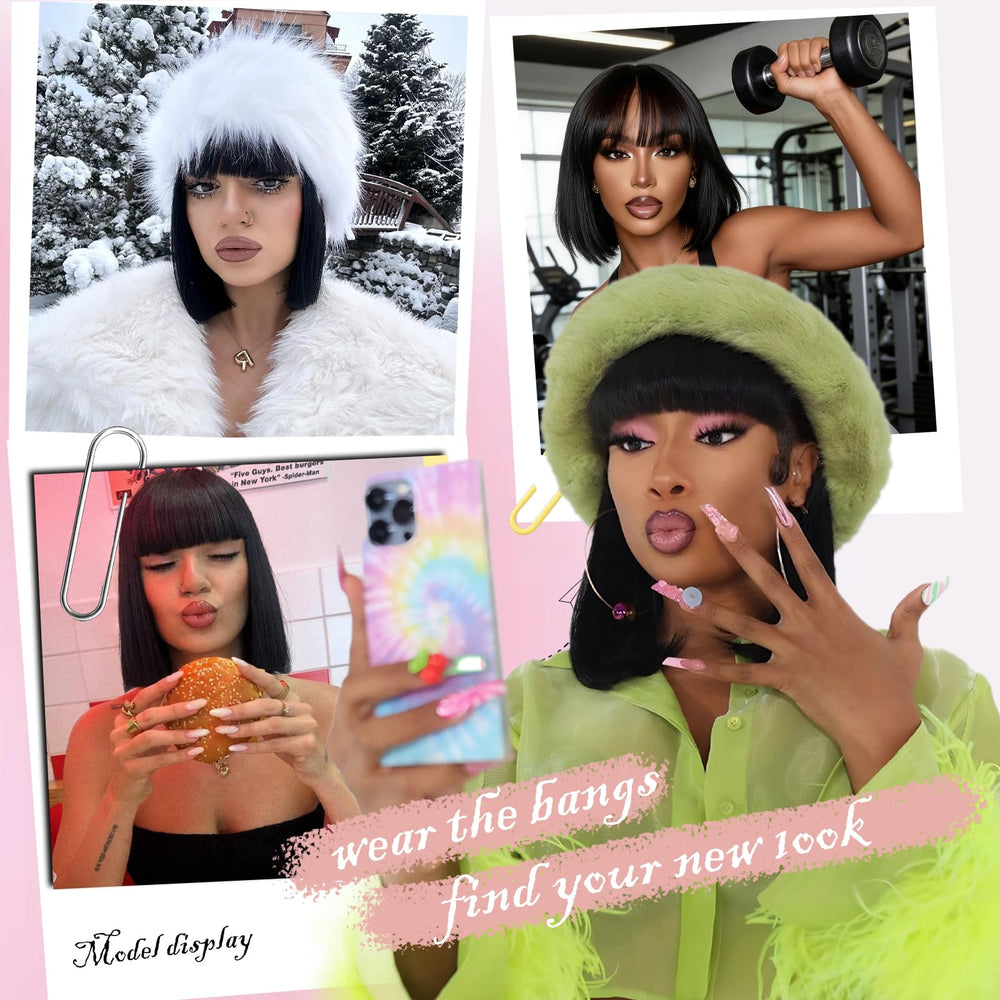 Farblick natural bangs length can be trimmed to suit your face.