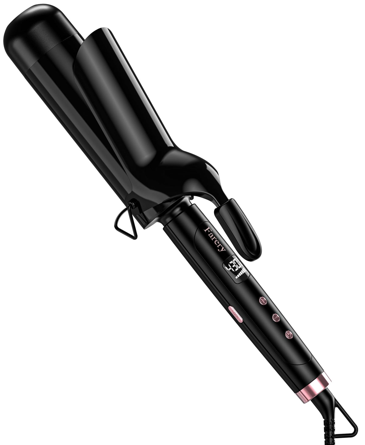 Farery 2-Inch Curling Iron ceramic barrel for long hair creates smooth, voluminous curls.