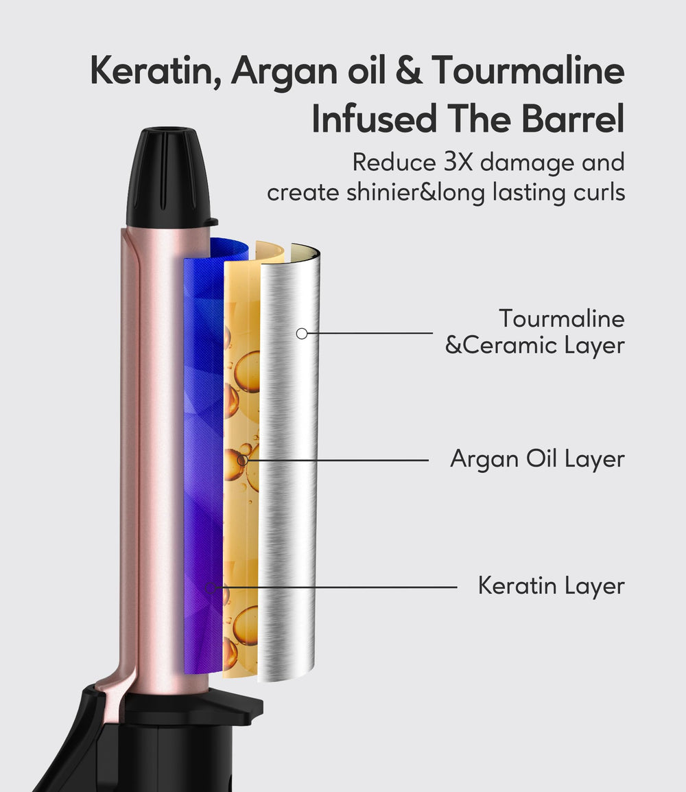 FARERY 392°F ceramic barrel with cool tip for safe curling