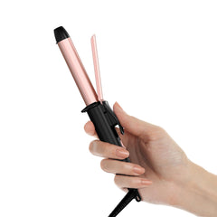FARERY Ceramic Mini Hair Curler rose gold for on-the-go styling.