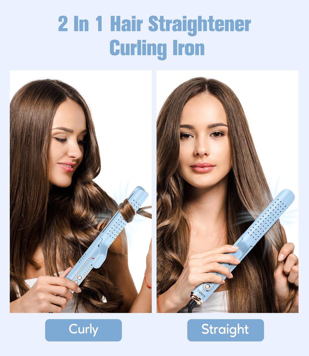 Cooling air button on Farery Chill Set Soft-Air Curling Iron helps set style.
