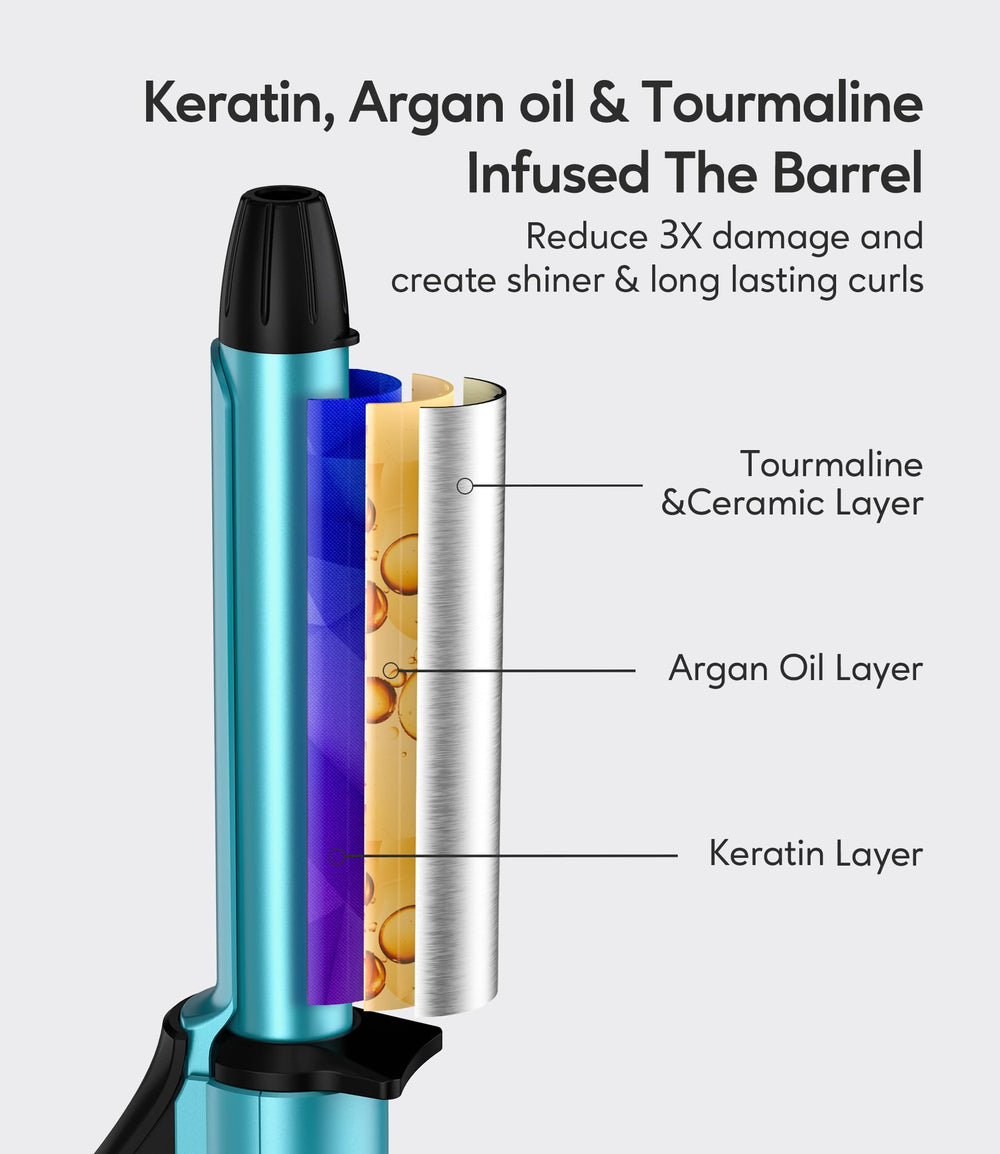 Farery half-inch barrel close-up ideal for close-root curls on short hair.