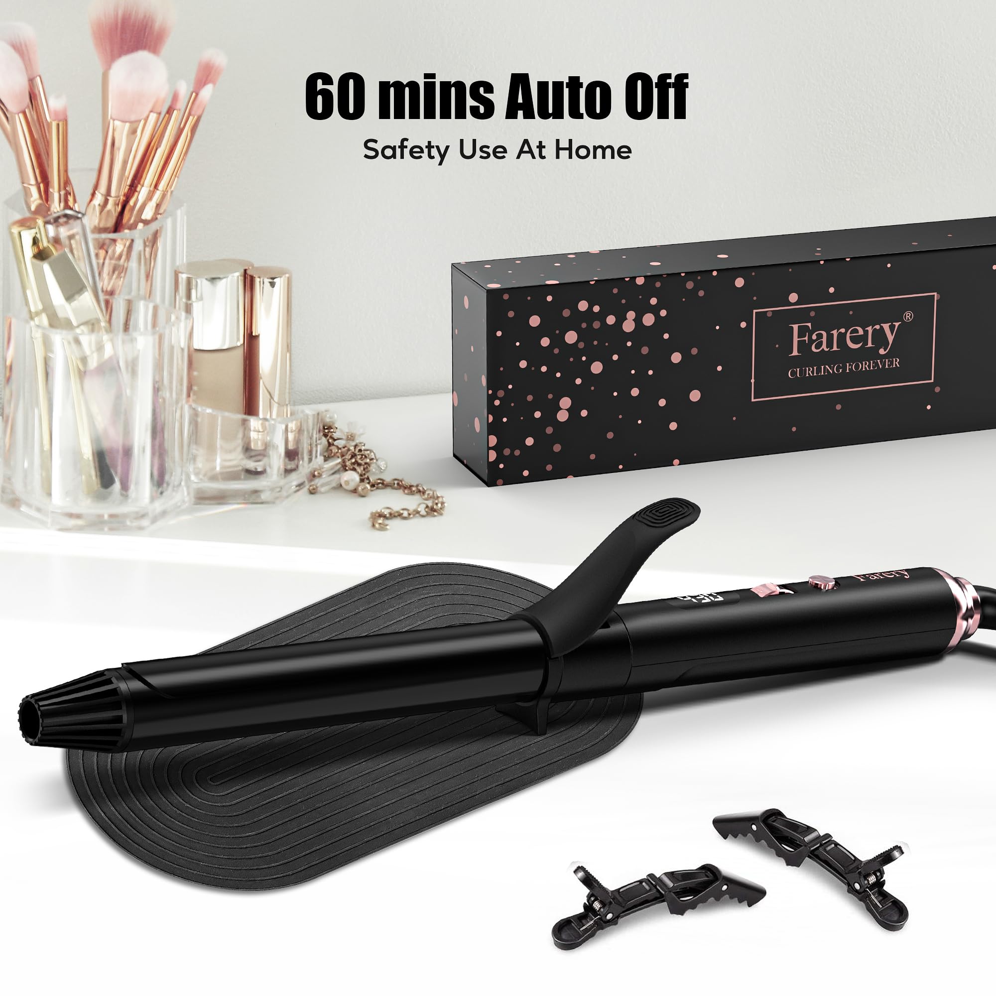 Farery included alligator clips and silicone pad for organized styling