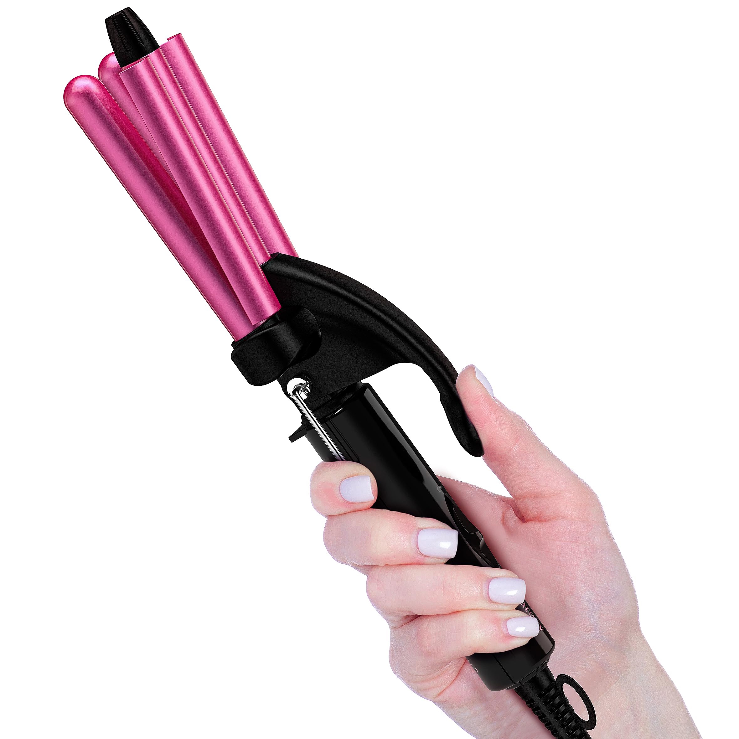 FARERY Mini Waver close-up of the 1/2-inch barrel for defined texture.