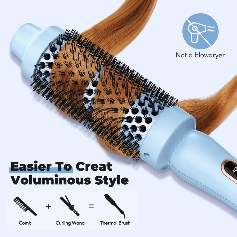 Farery Thermal Brush blue anti-tangle bristles ensuring smooth glide through hair