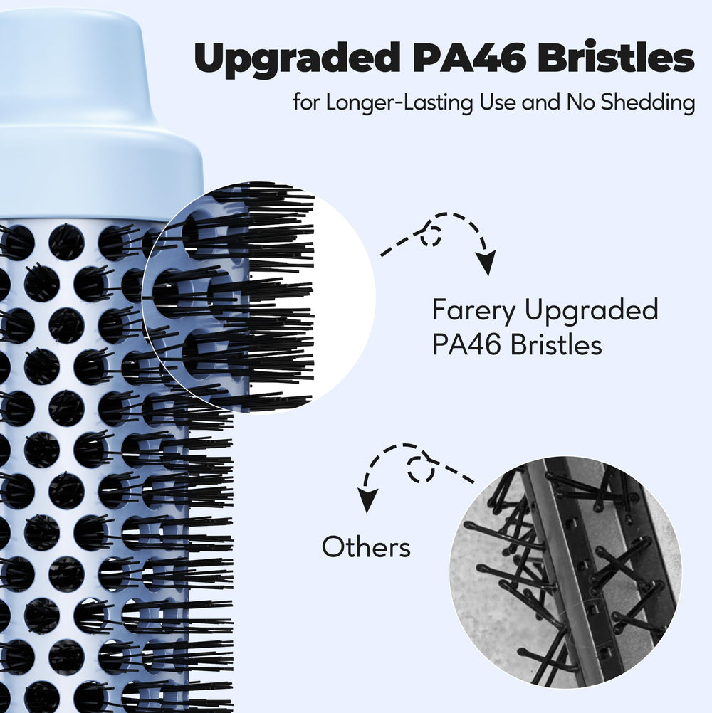 Farery Thermal Brush blue control panel showing adjustable heat for versatile styling