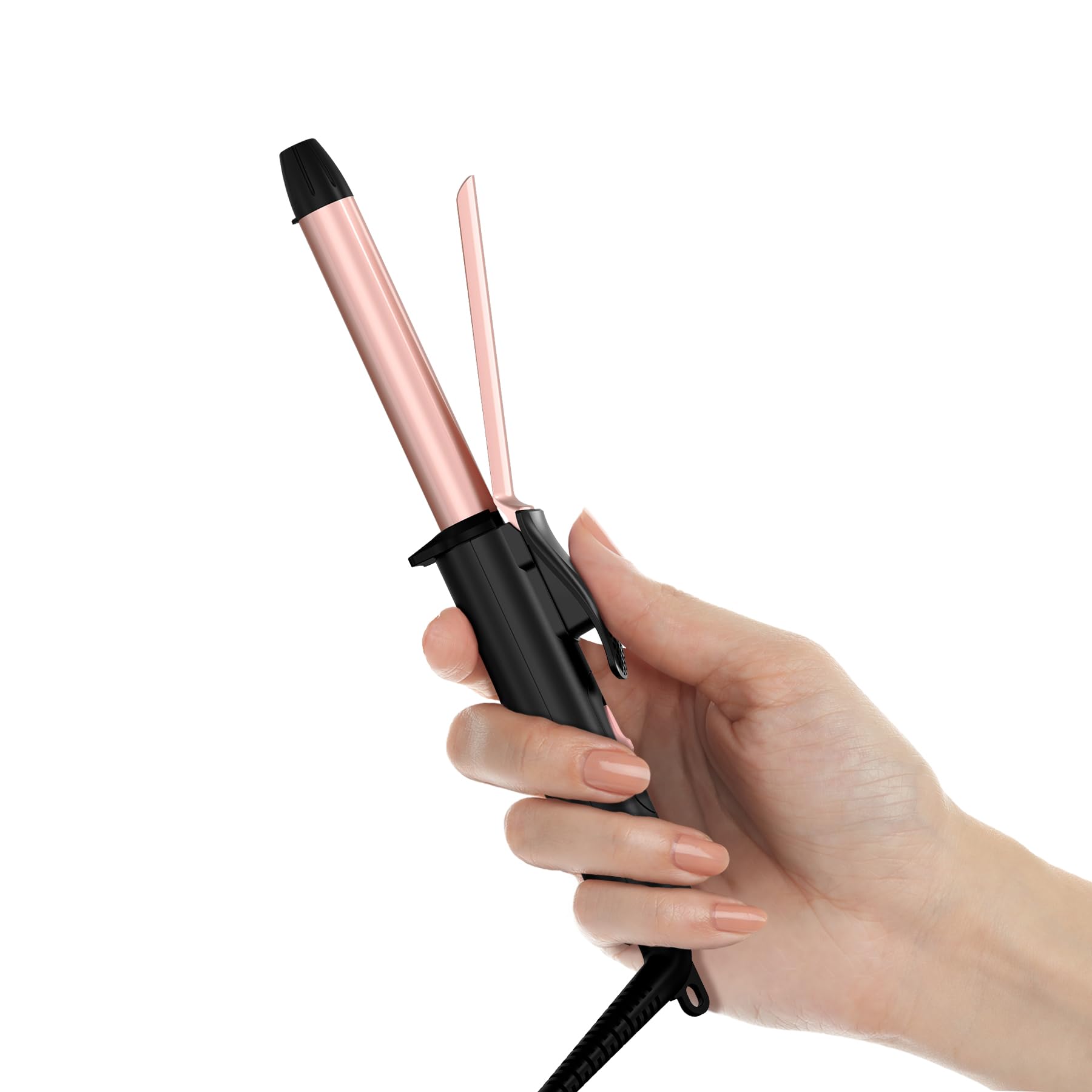 FARERY travel-size dual voltage mini curling iron with 1/2 inch ceramic barrel for international styling