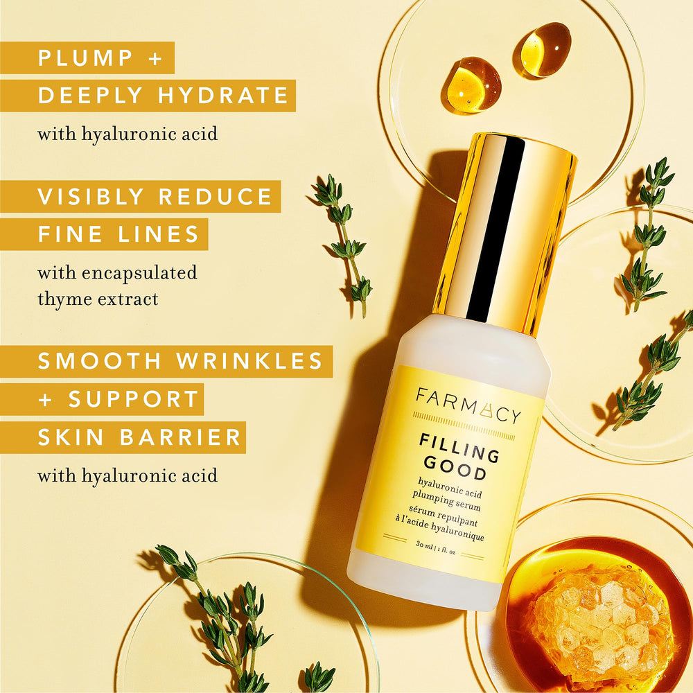 Farmacy Filling Good serum dropper enables precise, even application for lasting moisture