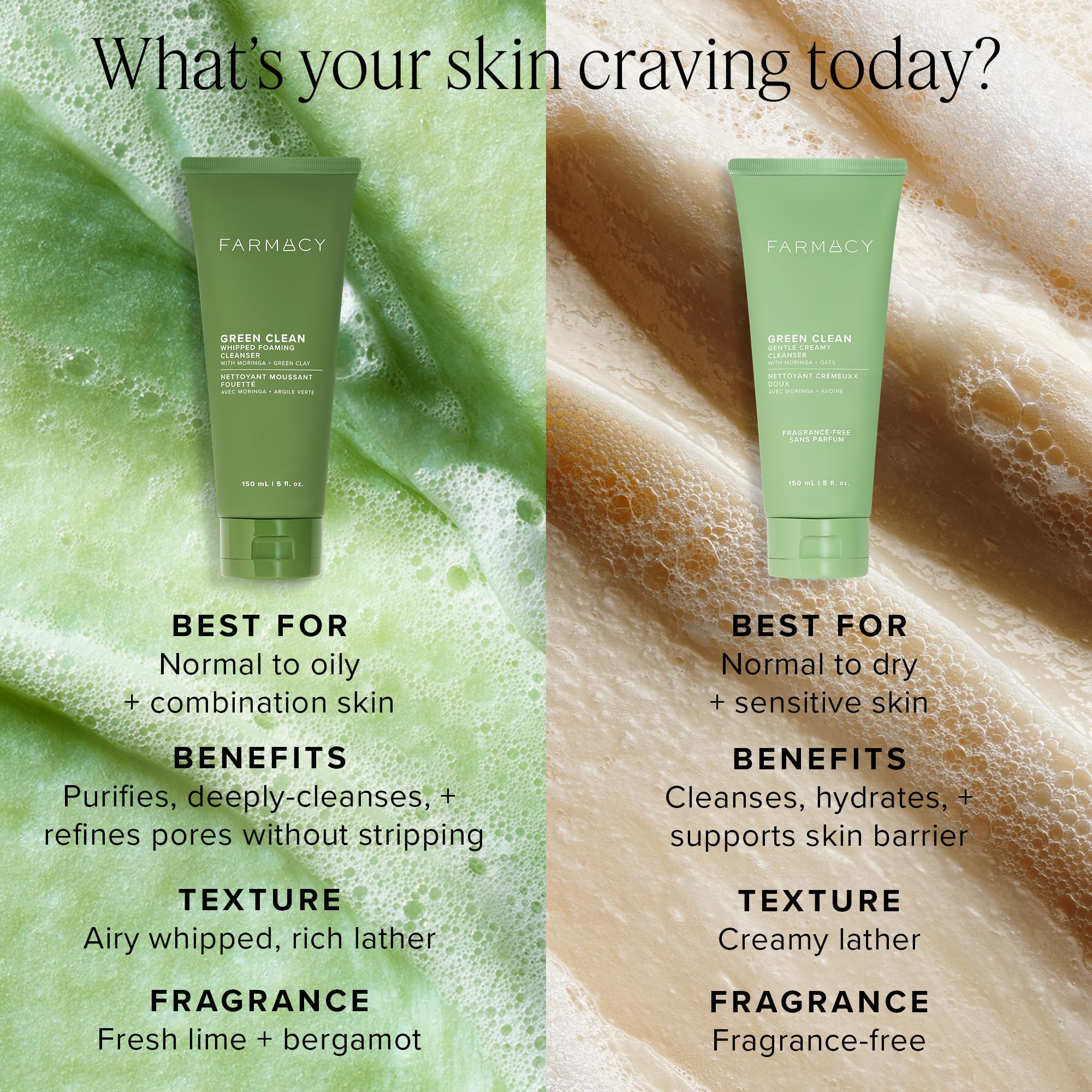 Farmacy Foaming Face Wash after-use hydrated-looking skin conveys balanced moisture.