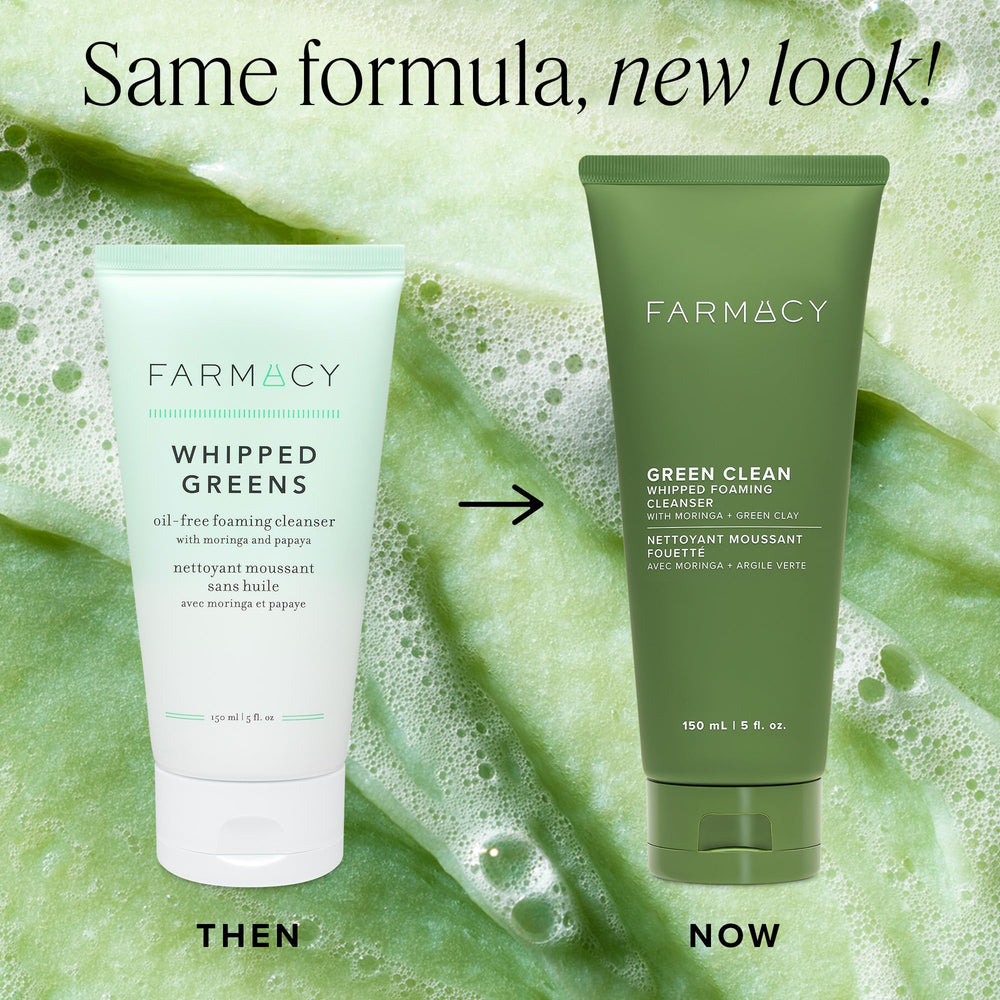 Farmacy Foaming Face Wash foam closeup emphasizes gentle lather for daily skin refreshment.