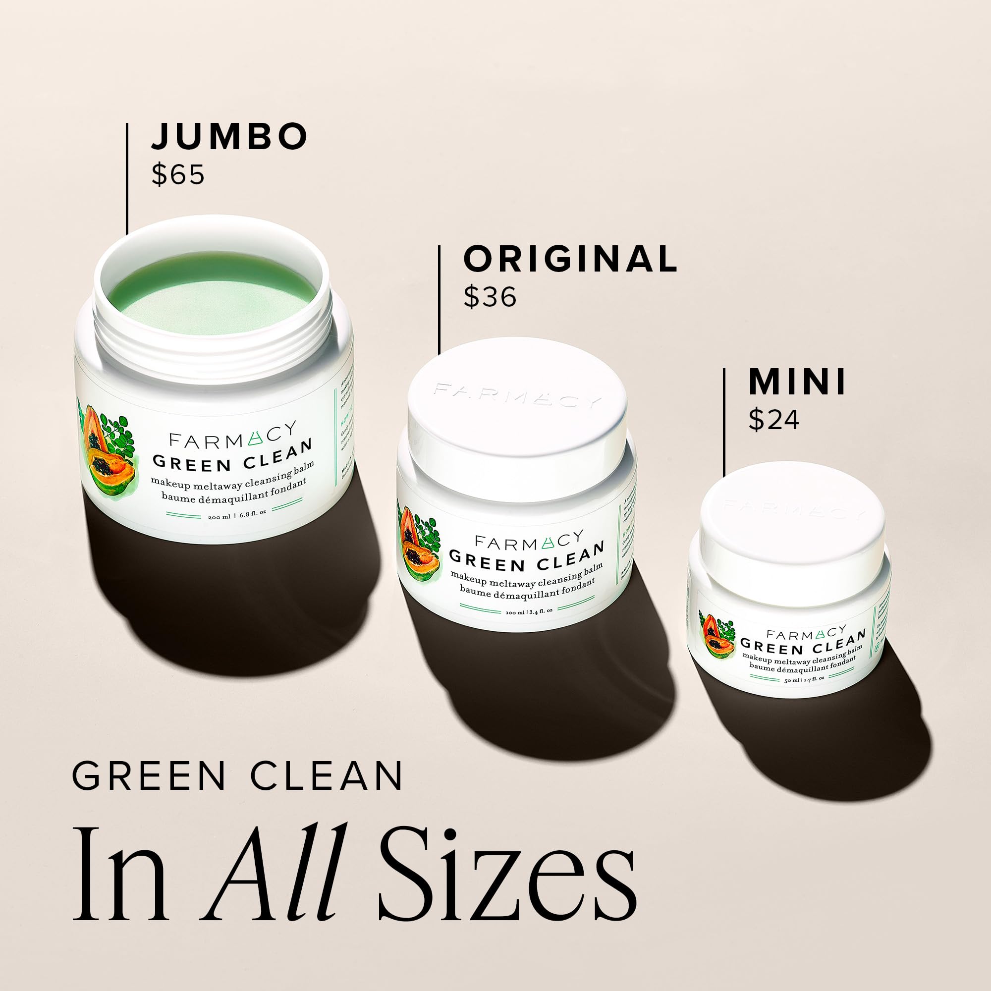 Farmacy Green Clean packaging highlights a compact 50ml size for travel