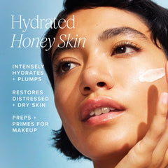 Farmacy Honey Halo bottle pump demonstrates easy, long-lasting hydration for daily moisture.