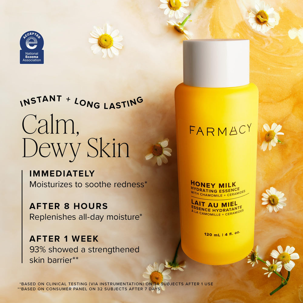 Chamomile bloom signifies gentle calming action in Farmacy essence.