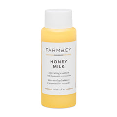 Honey droplets highlight soothing moisture from Farmacy essence.