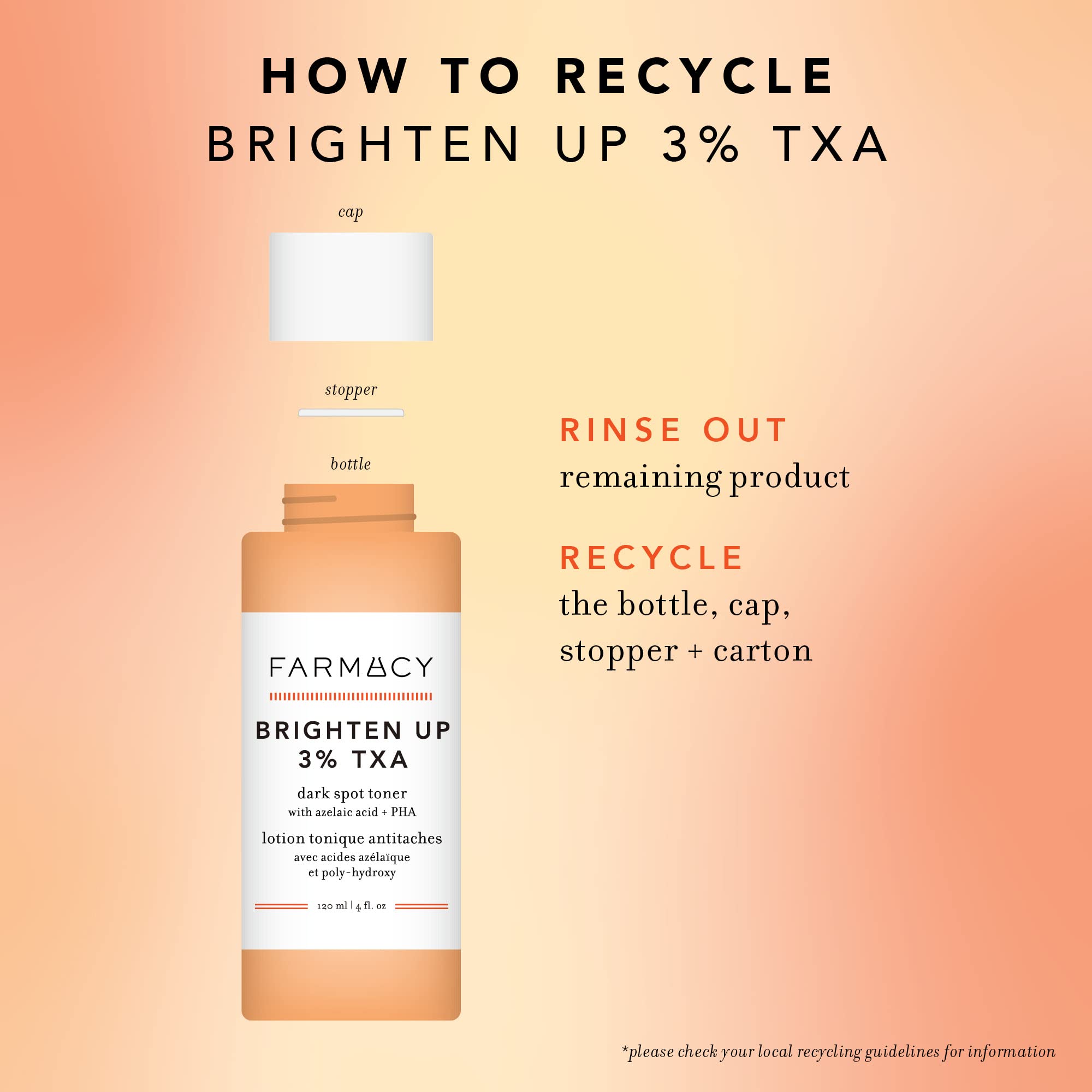 Farmacy tónico brillo suave para uso diario en rostro.